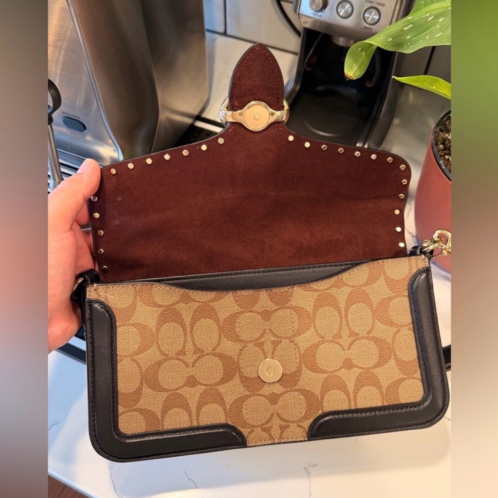 Coach Georgie Colorblock Signature Canvas Shoulder Bag - Picture 9 of 12
